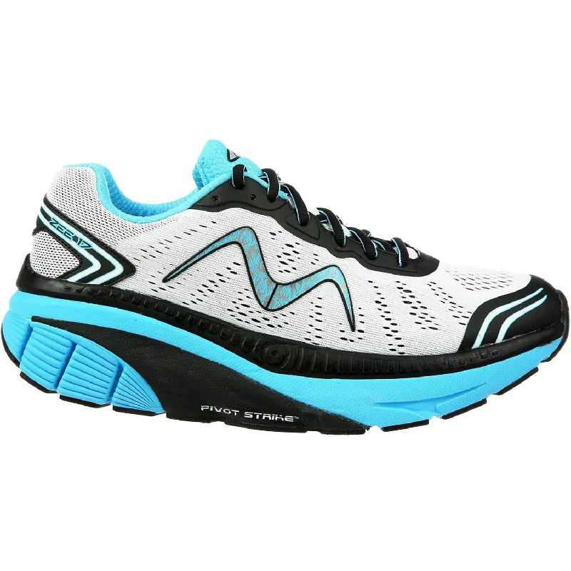 Athletic Shoes for Outdoor SportsMen's MBT Zee 17 Running Shoe White/Black/Blue Mesh