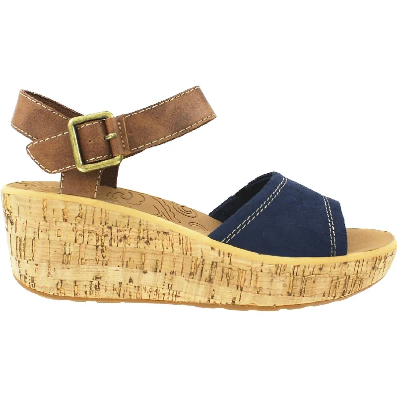 Women's Rockport Weekend Casuals Lanea Ankle Strap Navy Suede/Leather