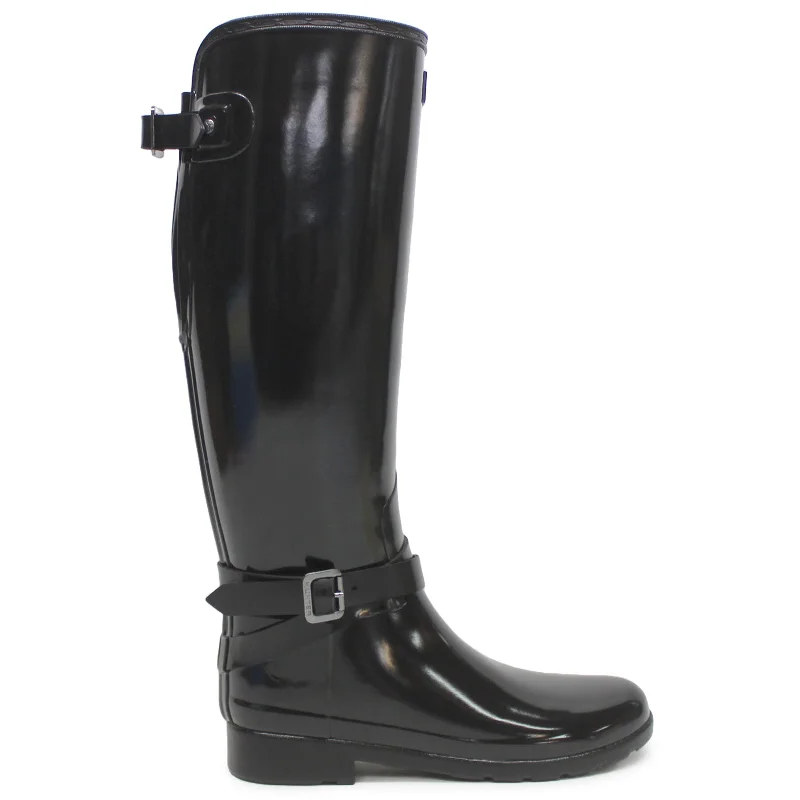 Boots with compact fit-Refined Gloss Rubber Adjustable Women's Tall Wellington Boots