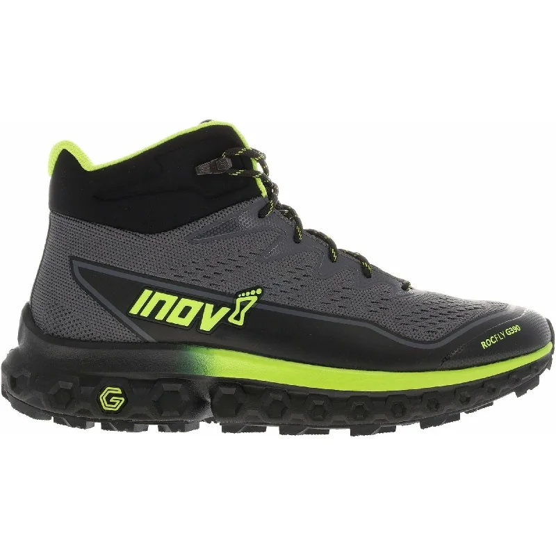 Boots with green soles-Inov8 RocFly G 390 Mens Walking Boots - Grey