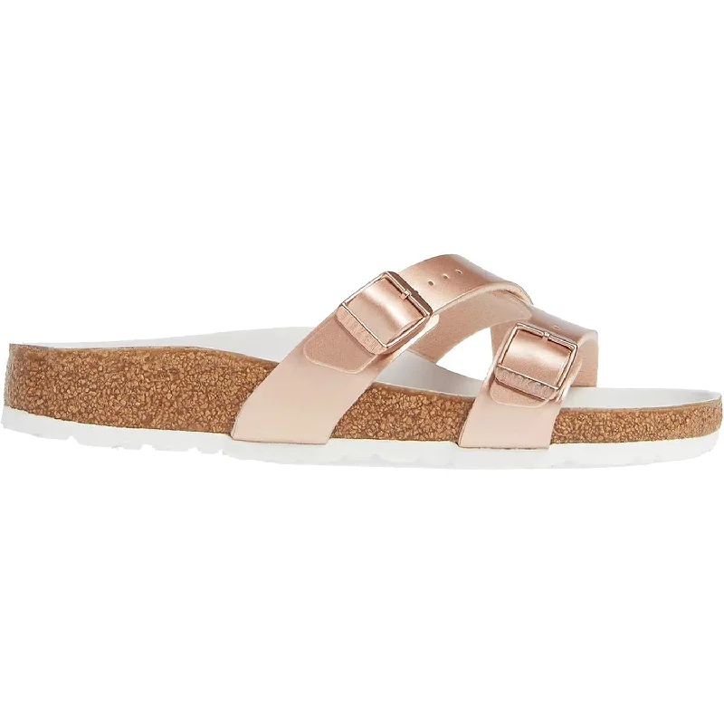 Women's Birkenstock Yao Lux Metallic Copper Birko-Flor