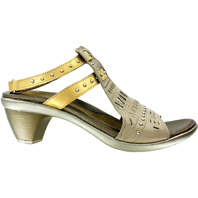 Women's Naot Vogue Linen/Gold Sheen Leather