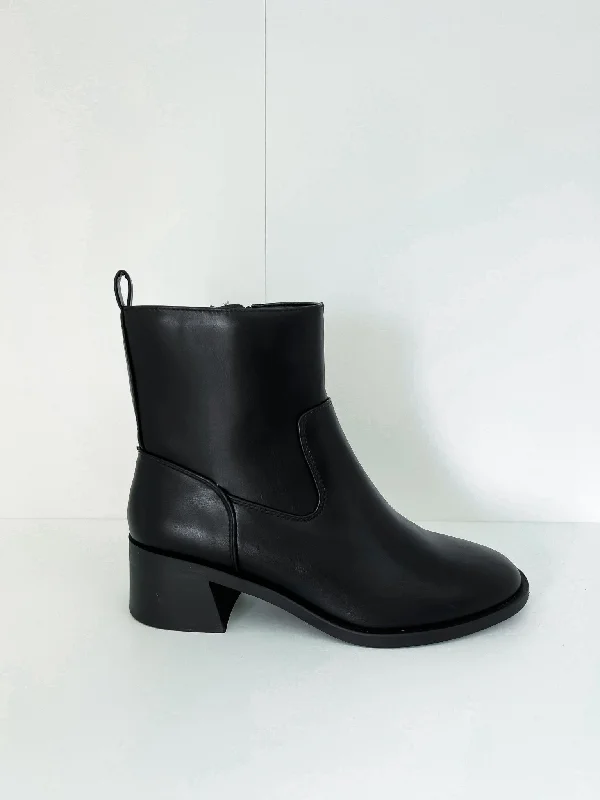 Boots with shaded soles-Elena Black Heeled Bootie - FINAL SALE