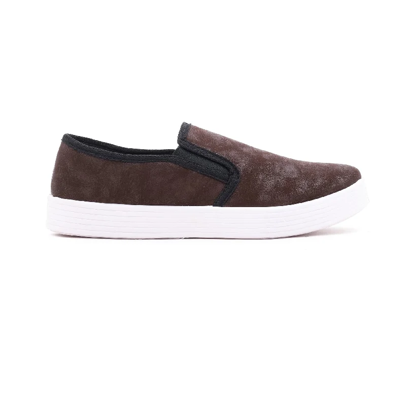 Athletic Shoes with High TractionBrown Casual Slip Ons AT9076