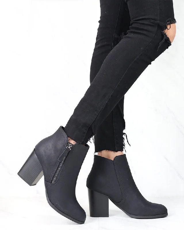 Boots near sprint tracks-Casual Block Heel Ankle Bootie - more colors