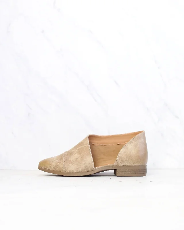 Flats for leisure stays-Gigi Vegan Pointed Toe Flats in Taupe