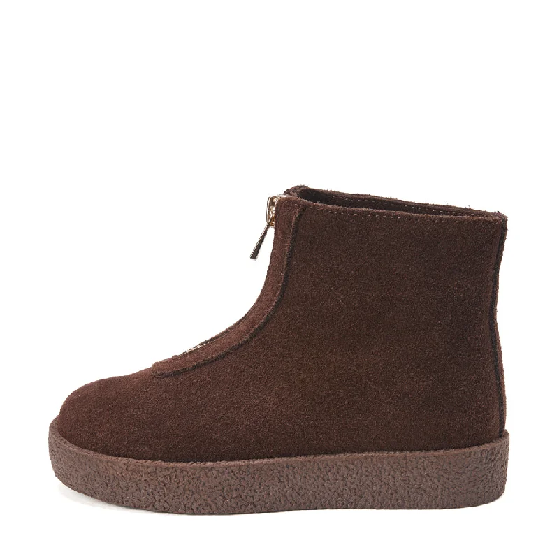 Boots near shops-Leah Suede Chocolate