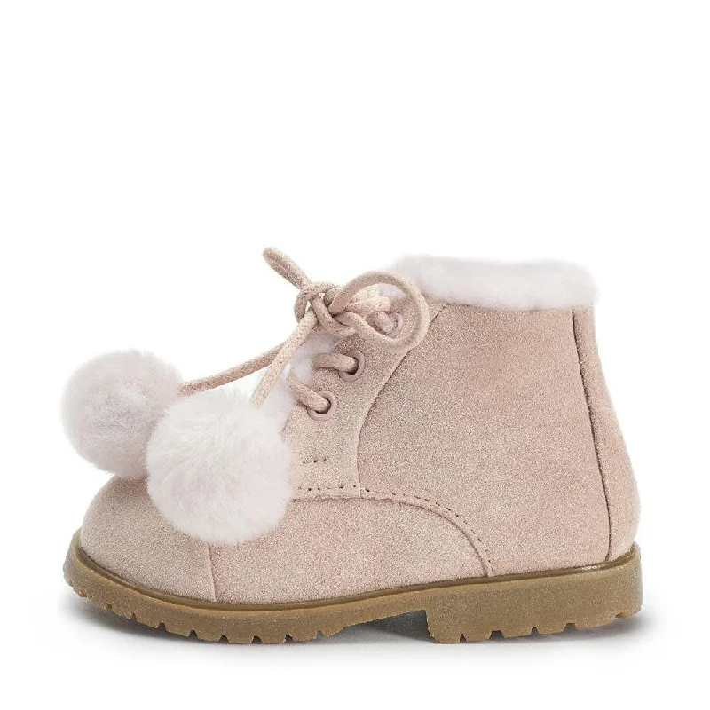 Boots with loose fit-Zoey Pompon Pink