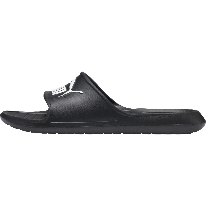 Slippers with leather fit-Puma Divecat v2 Mens Sliders - Black