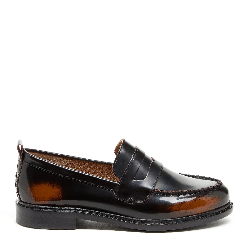 Loafers cleaning tips-Lens Brushed Off Black Loafers