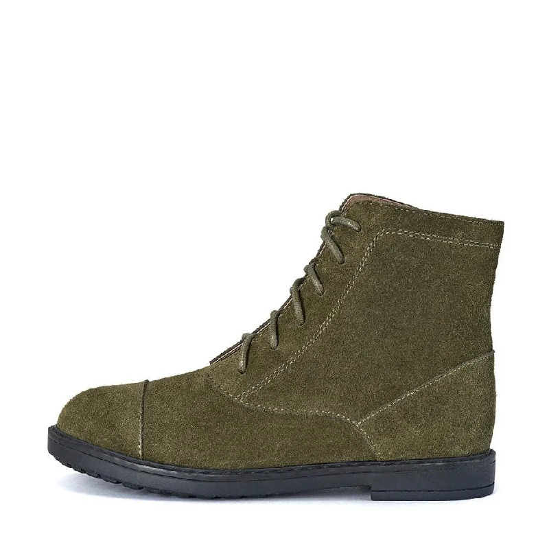 Boots with open tread-Thomas Suede Khaki