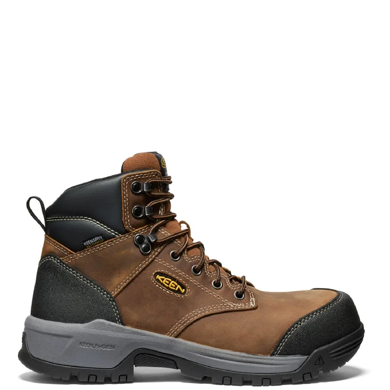 Boots with sleek finish-KEEN Utility Men's Evanston 6" Waterproof Comp Toe Work Boot