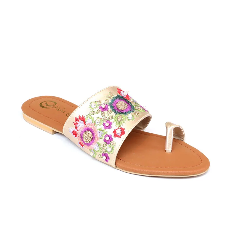 Flats with warm lighting-Women's Floral Flats