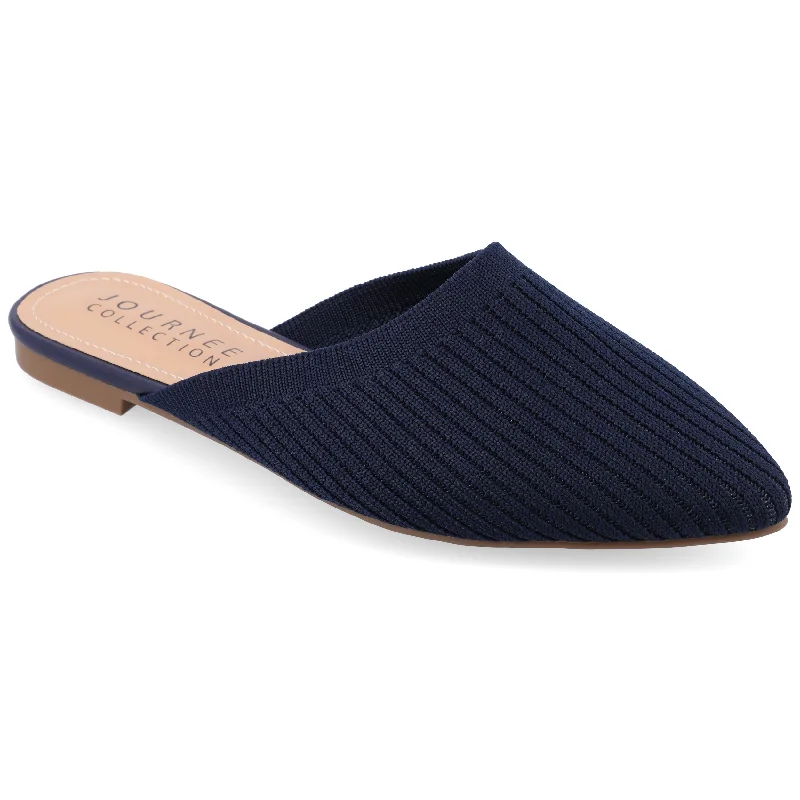 Flats with outdoor decks-Journee Collection Women's Wide Width Aniee Mule Flats