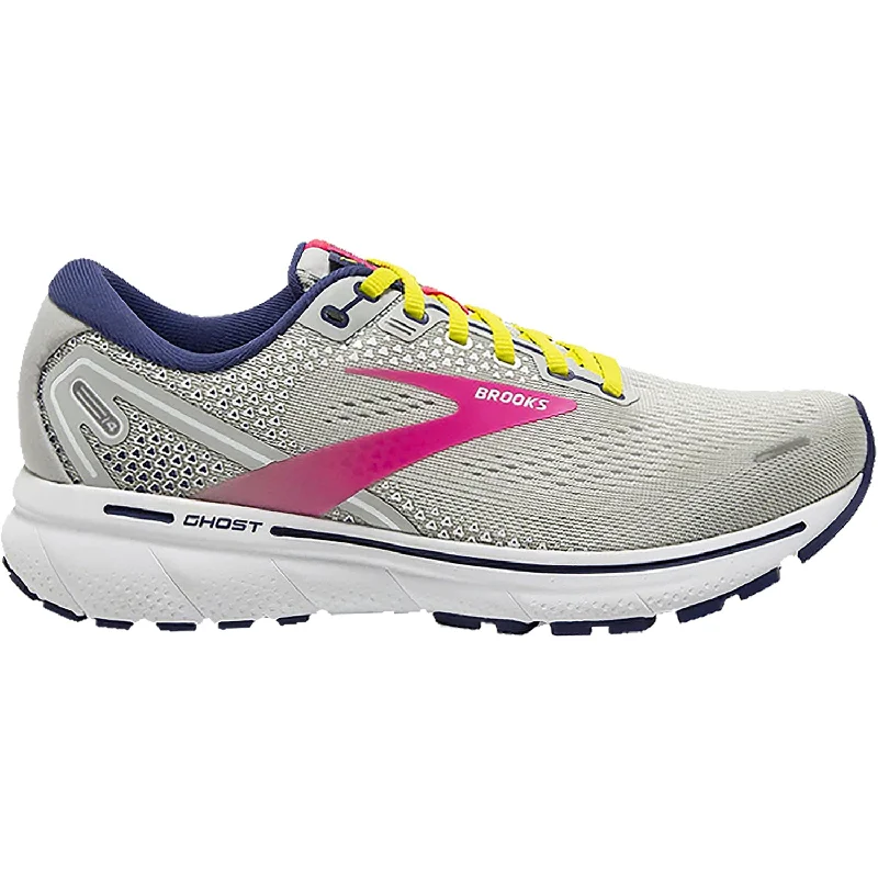 Athletic Shoes with High AirflowWomen's Brooks Ghost 14 Grey/Pink/Sulphur Spring Mesh