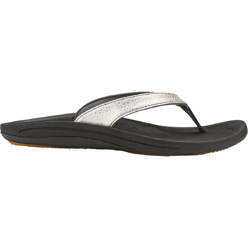 Women's OluKai Kulapa Kai Silver/Black Synthetic