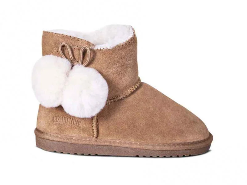 Boots with night traction-Cloud Nine Sheepskin Pom-Pom - Children's Boot