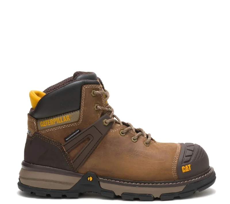 Boots with brick soles-CAT Men's Excavator Superlite 6" Waterproof EH Carbon Comp Toe Work Boot