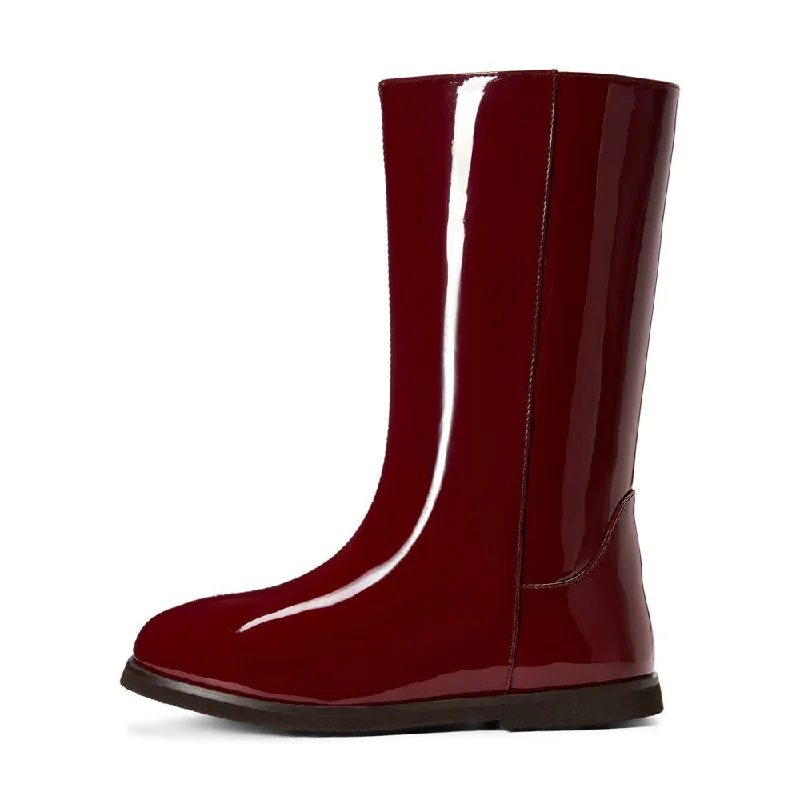 Boots near startup scenes-Ann PU Burgundy