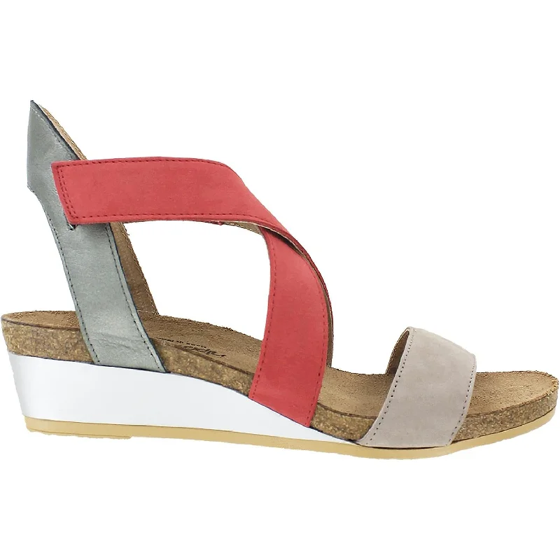 Women's Naot Vixen Stone/Brick Red/Sterling Nubuck/Leather