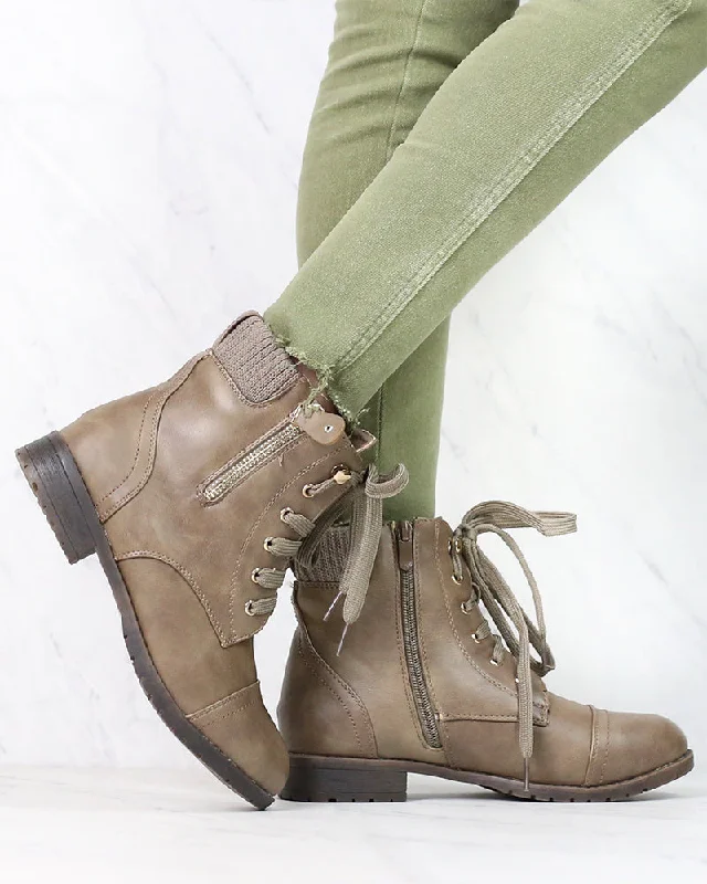 Boots for low feet-Low Cut Cutie Sweater Boots in New Khaki