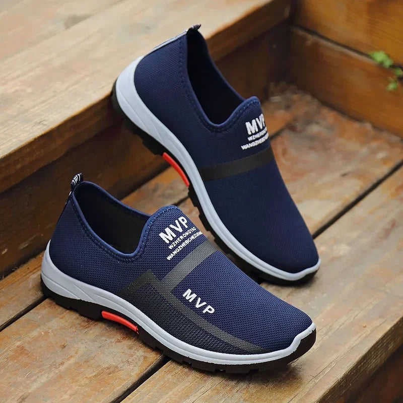 Flats near festivals-Men Casual Sneakers Leisure Walking Flats Summer Slip on Male Loafers