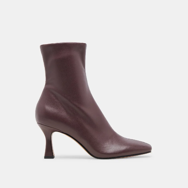 Boots with tower soles-GLAMOR WIDE CALF BOOTS WINE STELLA