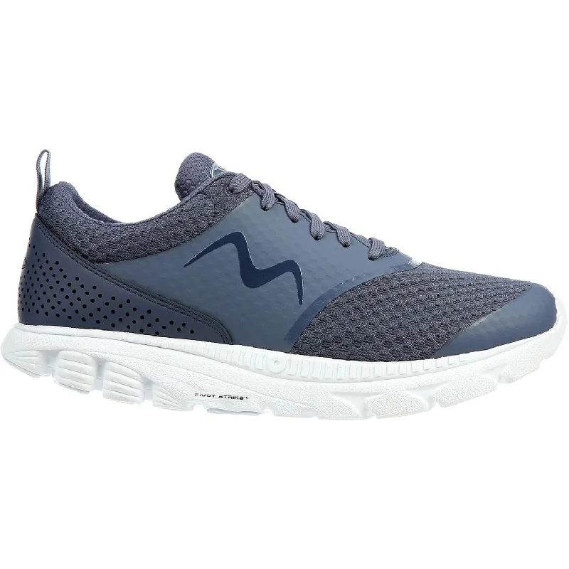 Athletic Shoes with Supportive HeelsMen's MBT Speed 17 Lace Up Running Shoe Navy Mesh