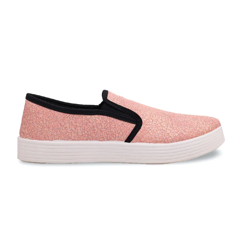 Athletic Shoes with Tough OutsolesPink Slip On Sneaker AT9093