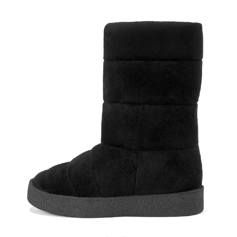 Boots with fur-Lou Suede Black