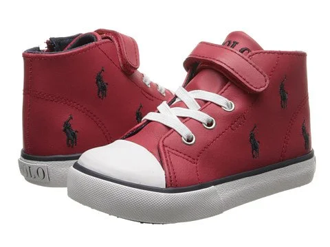 Athletic Shoes with Stable BaseRalph Lauren Polo Bal Harbour Hi Top Faux Lace Velcro Sneaker