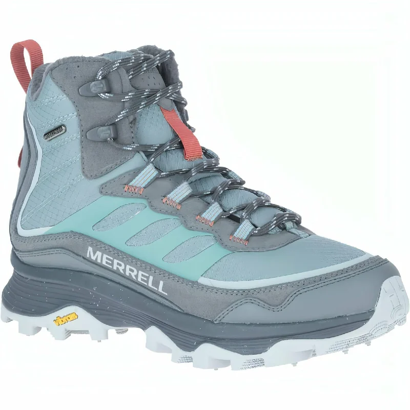 Boots near health clinics-Merrell Moab Speed Thermo Mid Waterproof Womens Walking Boots - Grey