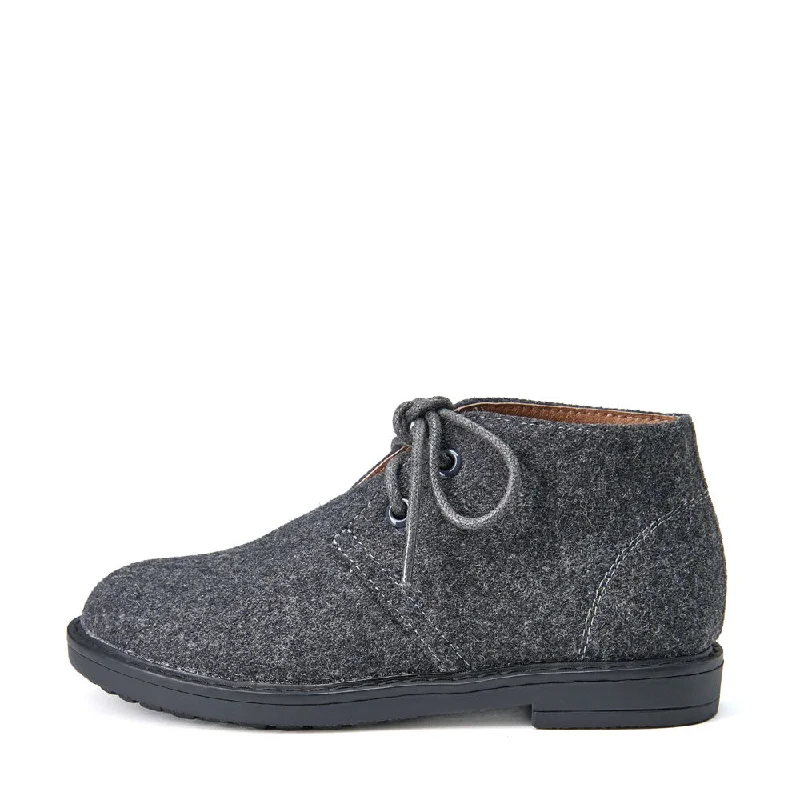 Boots with local tread-Hugh Wool Dark Grey