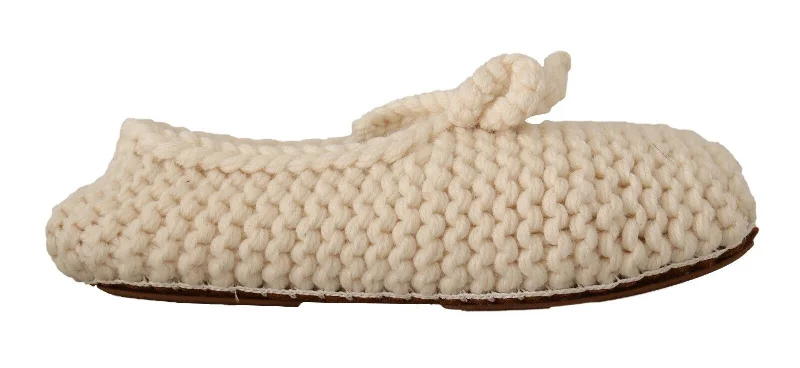 Flats near fitness trails-Dolce & Gabbana Chic Wool Knit Ballerina Women's Flats