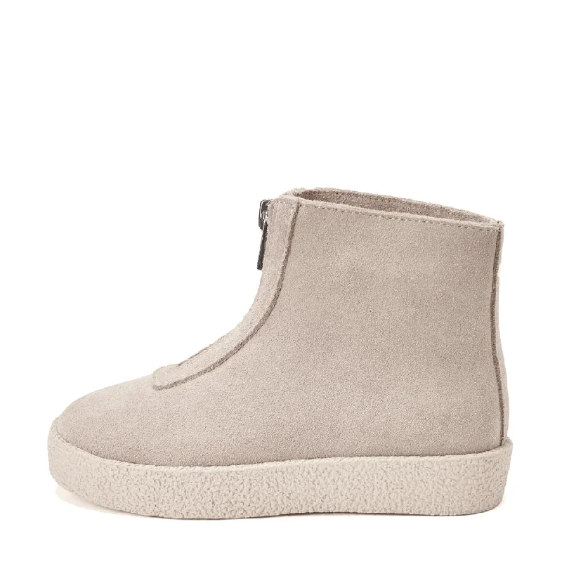 Boots ankle length-Leah Suede Light Beige