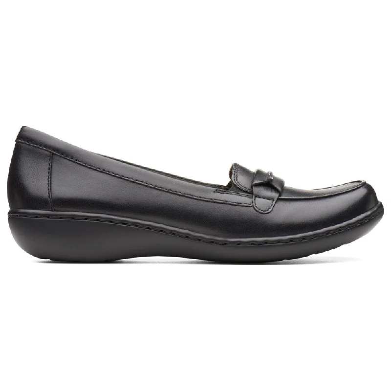 Loafers with designer look-Clarks Ashland Lily Black Leather Loafers (Women's)